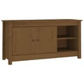Miniatyrbild 3 av 11: vidaXL Tv-bänk honungsbrun 103x36,5x52 cm massiv furu