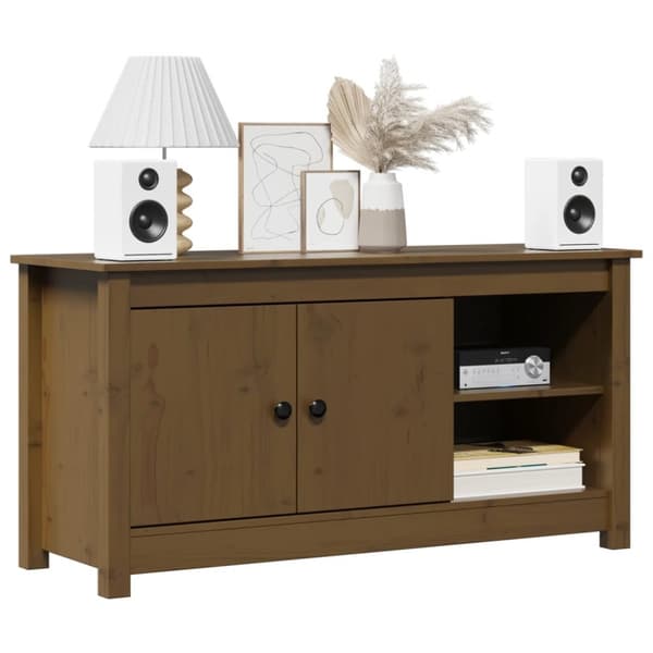 vidaXL Tv-bänk honungsbrun 103x36,5x52 cm massiv furu