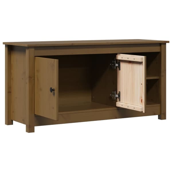 vidaXL Tv-bänk honungsbrun 103x36,5x52 cm massiv furu