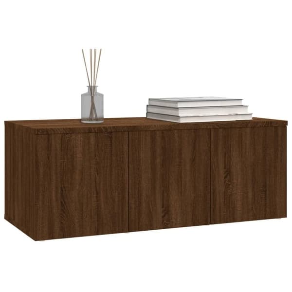 vidaXL TV-benk brun eik 80x34x30 cm konstruert tre