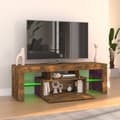 Miniatyrbillede 9 af 11: vidaXL tv-bord med LED-lys 120x35x40 cm røget eg