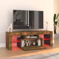 Miniatyrbillede 10 af 11: vidaXL tv-bord med LED-lys 120x35x40 cm røget eg