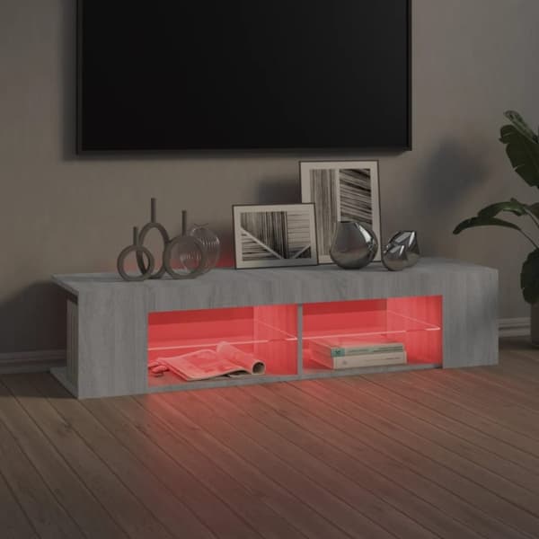 vidaXL TV-taso LED-valoilla harmaa Sonoma 135x39x30 cm