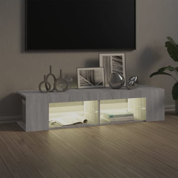vidaXL TV-taso LED-valoilla harmaa Sonoma 135x39x30 cm
