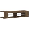 Pikkukuva 3 / 11: vidaXL TV-taso LED-valoilla ruskea tammi 135x39x30 cm