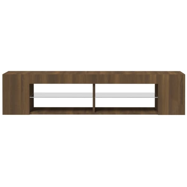 vidaXL TV-taso LED-valoilla ruskea tammi 135x39x30 cm