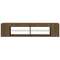 Pikkukuva 4 / 11: vidaXL TV-taso LED-valoilla ruskea tammi 135x39x30 cm