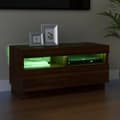 Pikkukuva 4 / 11: vidaXL TV-taso LED-valoilla ruskea tammi 80x35x40 cm