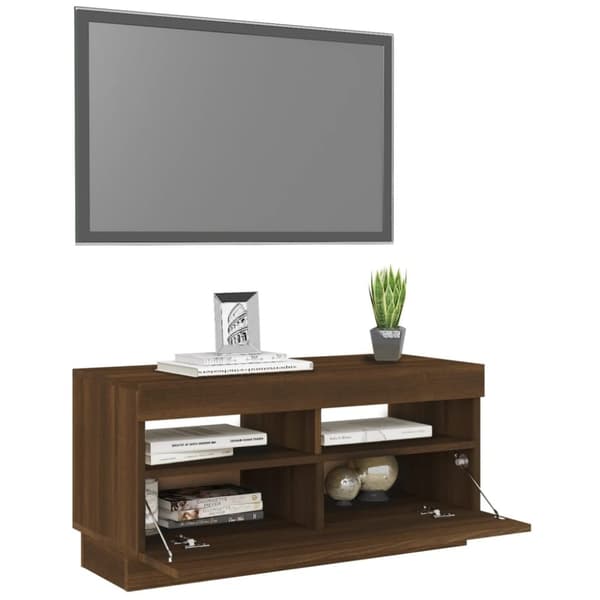 vidaXL TV-taso LED-valoilla ruskea tammi 80x35x40 cm