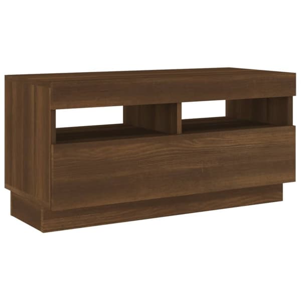 vidaXL TV-taso LED-valoilla ruskea tammi 80x35x40 cm