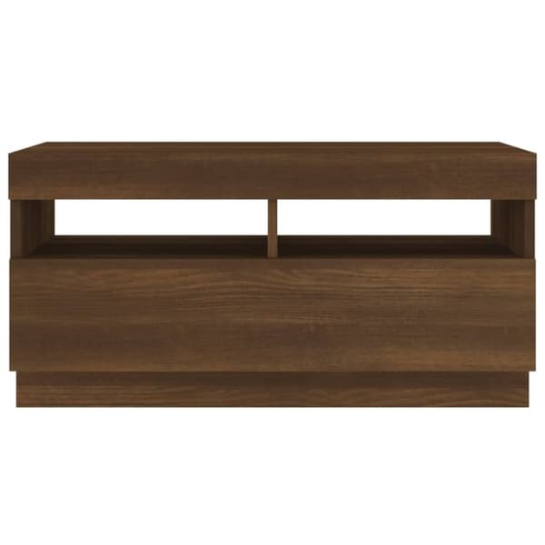 vidaXL TV-taso LED-valoilla ruskea tammi 80x35x40 cm