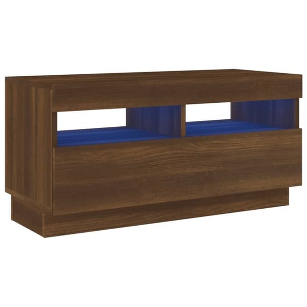 vidaXL TV-taso LED-valoilla ruskea tammi 80x35x40 cm