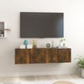 Miniatyrbillede 1 af 9: vidaXL tv-skabe 2 stk. 60x30x30 cm konstrueret træ røget egetræ