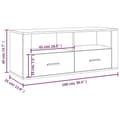 Miniatyrbilde 10 av 10: vidaXL TV-benk grå sonoma 100x35x40 cm konstruert tre