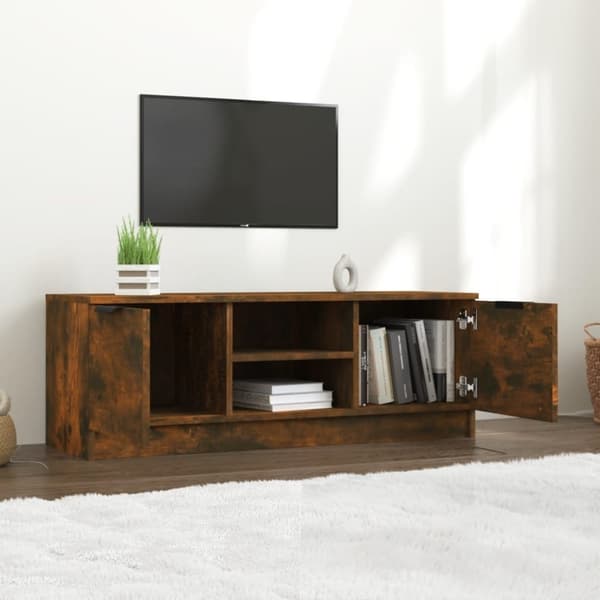 vidaXL tv-bord 102x35x36,5 cm konstrueret træ røget egetræsfarve