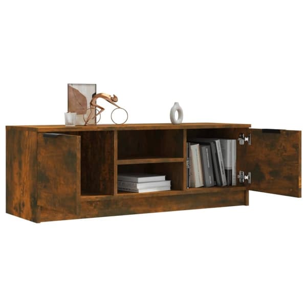 vidaXL tv-bord 102x35x36,5 cm konstrueret træ røget egetræsfarve