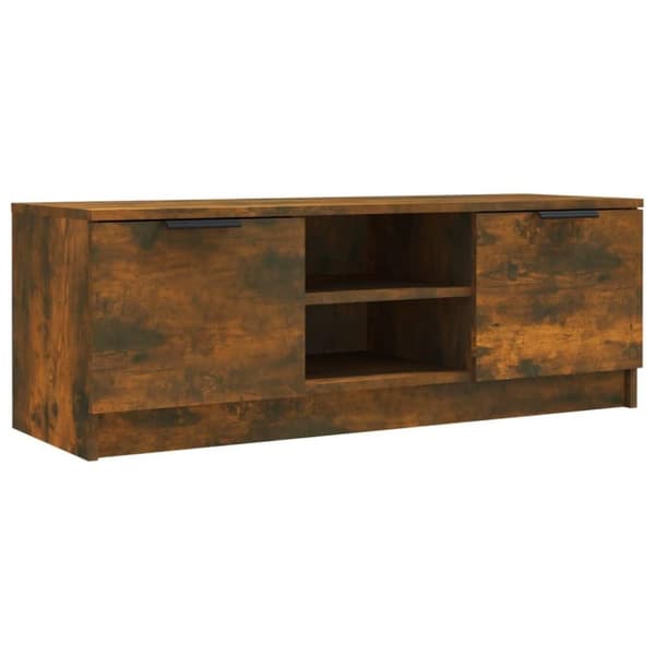 vidaXL tv-bord 102x35x36,5 cm konstrueret træ røget egetræsfarve