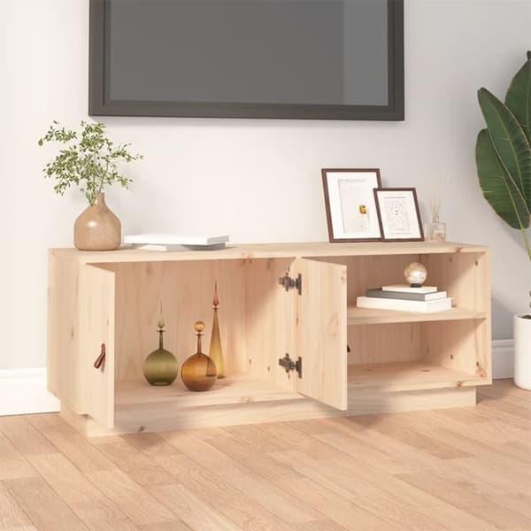 vidaXL tv-bord 105x34x40 cm massivt fyrretræ