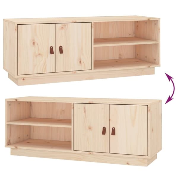 vidaXL tv-bord 105x34x40 cm massivt fyrretræ