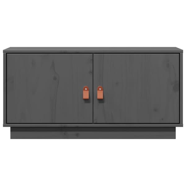 vidaXL tv-bord 80x34x40 cm massivt fyrretræ grå