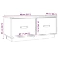 Miniatyrbilde 10 av 10: vidaXL TV-benk 80x34x35 cm heltre furu