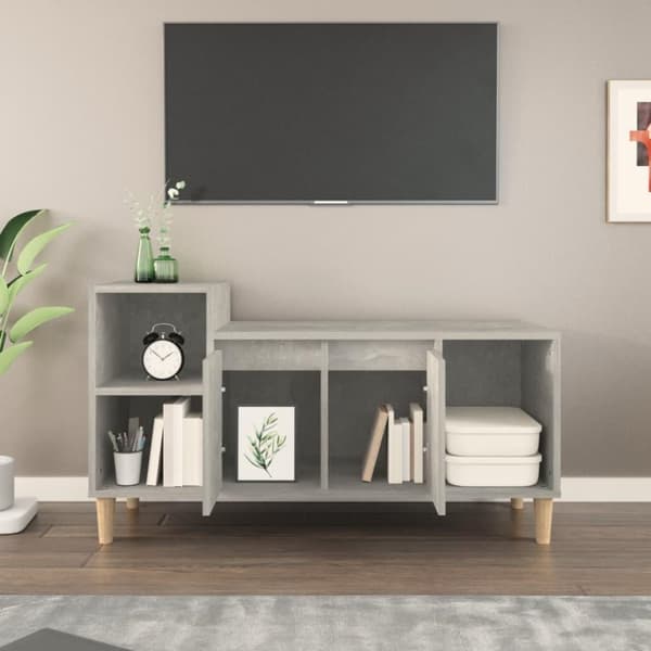 vidaXL Tv-bänk betonggrå 100x35x55 cm konstruerat trä