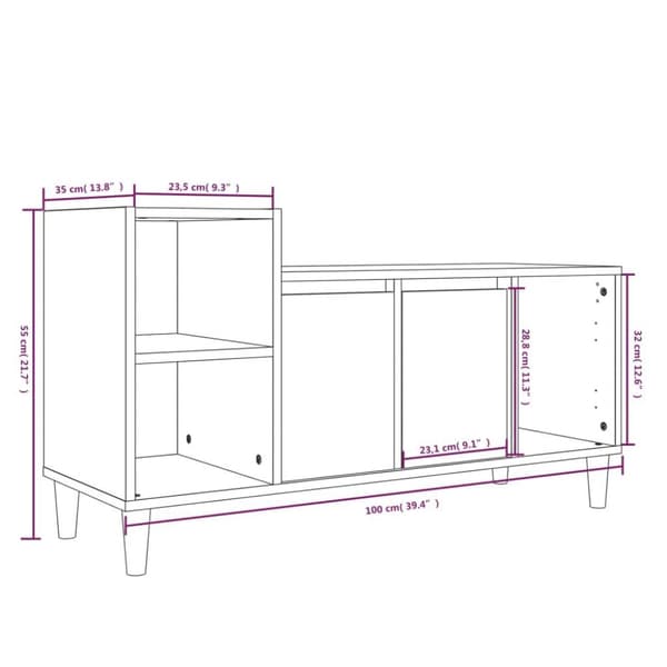 vidaXL Tv-bänk betonggrå 100x35x55 cm konstruerat trä