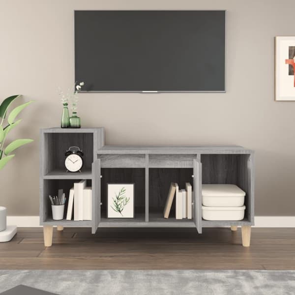 vidaXL TV-benk grå sonoma 100x35x55 cm konstruert tre