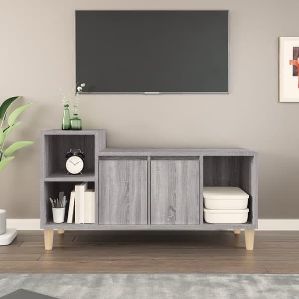 vidaXL TV-benk grå sonoma 100x35x55 cm konstruert tre