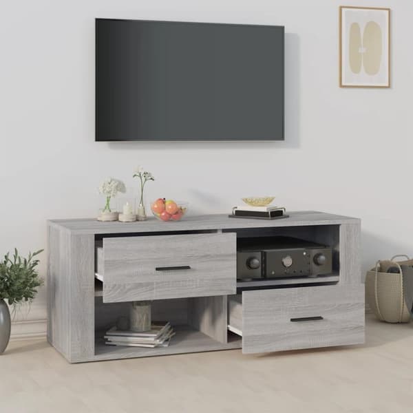vidaXL TV-benk grå sonoma 100x35x40 cm konstruert tre
