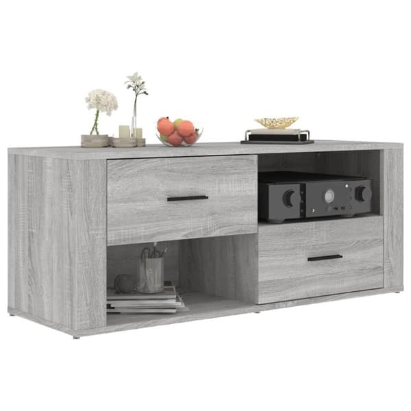 vidaXL TV-benk grå sonoma 100x35x40 cm konstruert tre