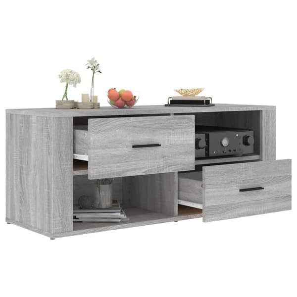 vidaXL TV-benk grå sonoma 100x35x40 cm konstruert tre