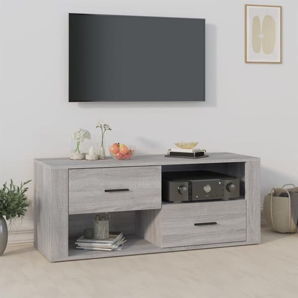 vidaXL TV-benk grå sonoma 100x35x40 cm konstruert tre