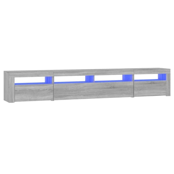 vidaXL TV-benk med LED-lys grå sonoma 240x35x40 cm