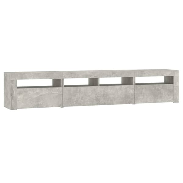 vidaXL Tv-bänk med LED-belysning betonggrå 210x35x40 cm