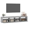 Miniatyrbilde 6 av 11: vidaXL TV-benk med LED-lys grå sonoma 210x35x40 cm