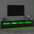 Miniatyrbilde 4 av 11: vidaXL TV-benk med LED-lys svart 210x35x40 cm