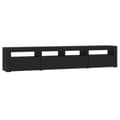 Miniatyrbilde 7 av 11: vidaXL TV-benk med LED-lys svart 210x35x40 cm