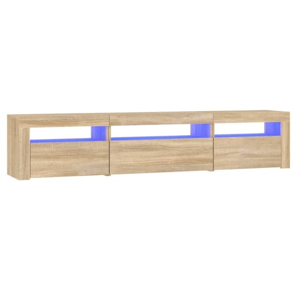 vidaXL TV-benk med LED-lys sonoma eik 195x35x40 cm