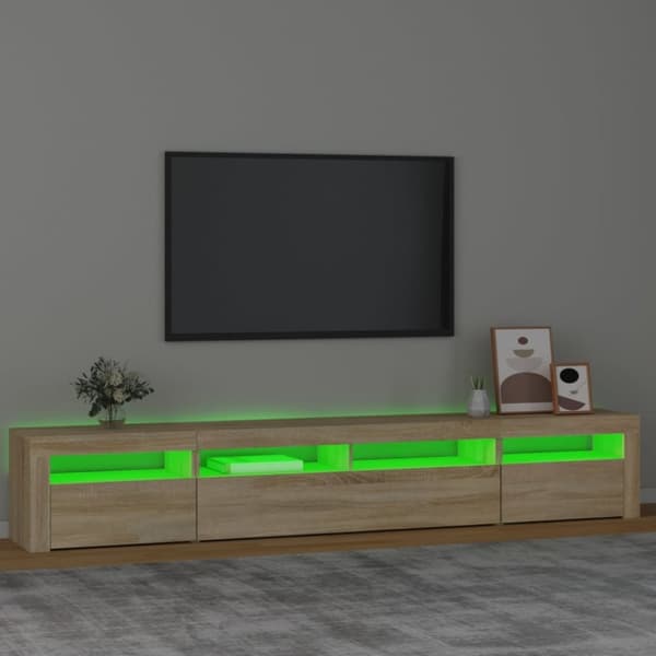 vidaXL TV-taso LED-valoilla Sonoma-tammi 240x35x40 cm