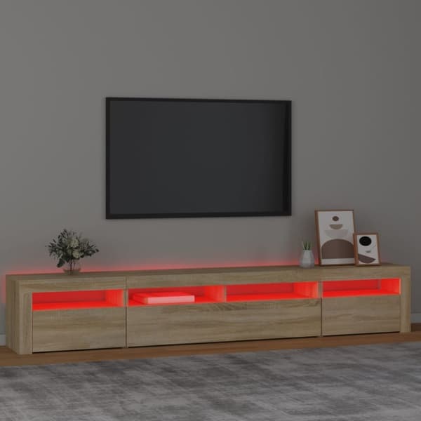vidaXL TV-taso LED-valoilla Sonoma-tammi 240x35x40 cm