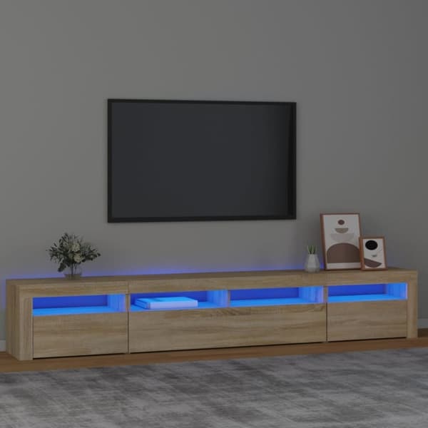 vidaXL TV-taso LED-valoilla Sonoma-tammi 240x35x40 cm