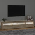 Miniatyrbillede 3 af 11: vidaXL tv-skab med LED-lys 210x35x40 cm Sonoma-eg