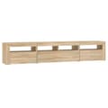Miniatyrbillede 7 af 11: vidaXL tv-skab med LED-lys 210x35x40 cm Sonoma-eg