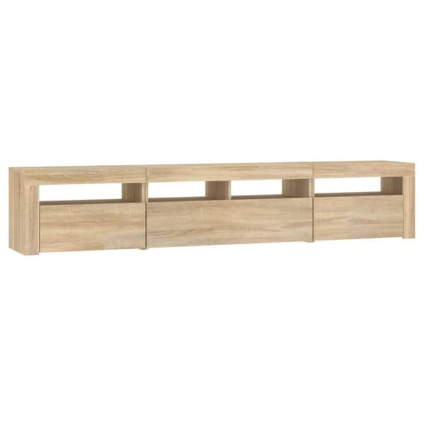 vidaXL tv-skab med LED-lys 210x35x40 cm Sonoma-eg