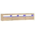 Miniatyrbillede 2 af 11: vidaXL tv-skab med LED-lys 210x35x40 cm Sonoma-eg