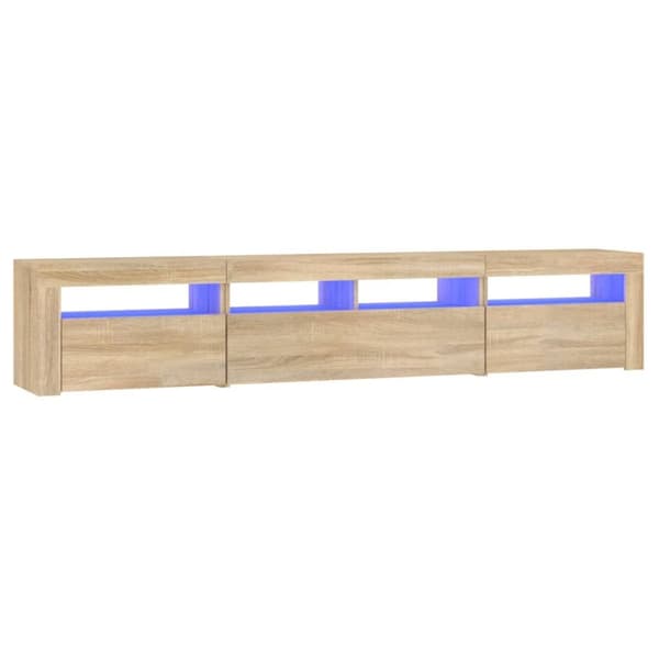 vidaXL tv-skab med LED-lys 210x35x40 cm Sonoma-eg