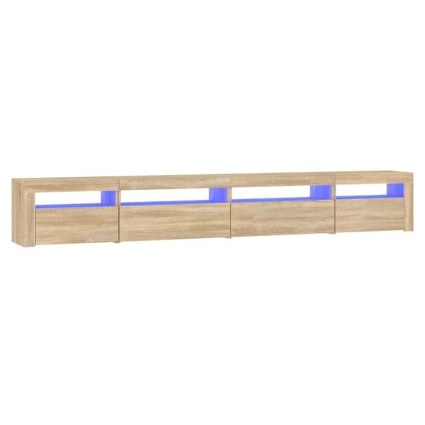 vidaXL tv-skab med LED-lys 270x35x40 cm Sonoma-eg