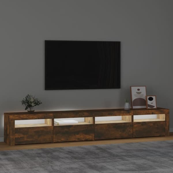 vidaXL TV-taso LED-valoilla savutammi 240x35x40 cm