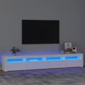 Pikkukuva 1 / 11: vidaXL TV-taso LED-valoilla valkoinen 240x35x40 cm